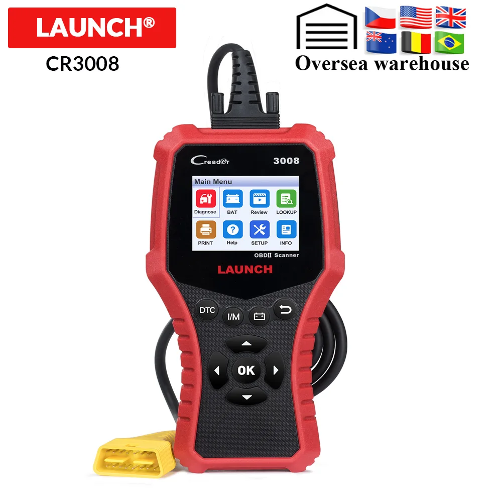 LAUNCH Creader 3008 OBD2 сканер для чтения кодов поддержка obd2+ тест батареи CR3008 OBDII диагностический инструмент Бесплатное обновление PK KW850