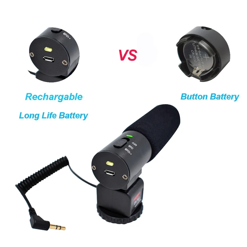 

M1 Microphone Condenser Microphone 1000Mah Battery Rechargeable for Camera Phone Recording Live Broadcast
