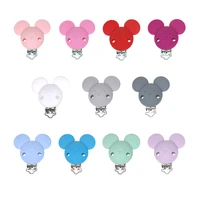 kovict 102050 pc silicone clip cute animal shape stainless steel clamp diy pacifier chain necklace accessories baby molar toys