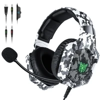 onikuma k8 ps4 headset camouflage casque wired pc gamer stereo gaming headphones with microphone led lights for xbox onelaptop