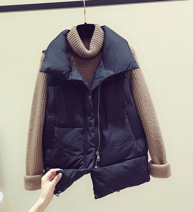 Женский Теплый жилет без рукавов повседневный плотный зеленого бежевого или