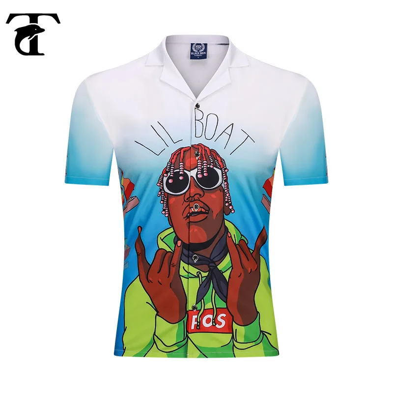 

Повседневная одежда, летняя мужская рубашка, корейская мода, мультяшный принт, короткий рукав, индивидуальная уличная одежда, рубашки, лучш...