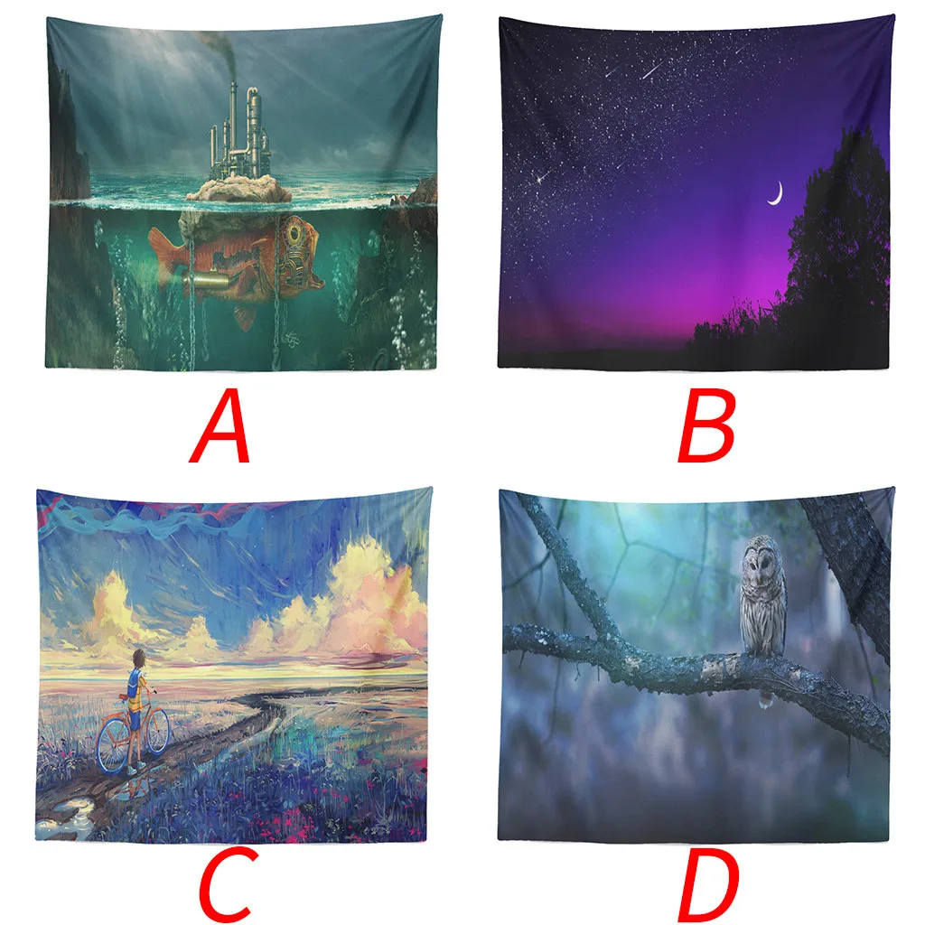 Гобелен на берегу озера лес пейзаж гобелен Настенный декор для гостиной