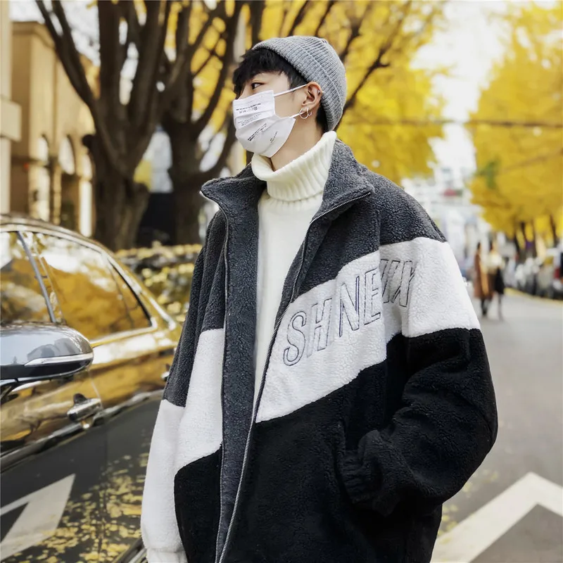 Liketkit зимние куртки и пальто для мужчин 2019 цветов пэчворк овечья шерсть стоячий