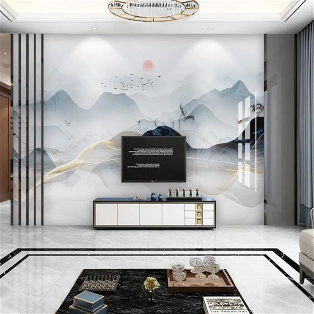 Современная китайская атмосфера абстрактный камень узор пейзаж серия ТВ фон