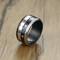 fashion black color men ring friendship male ring stainless steel personality spinner rings man jewelry accessories