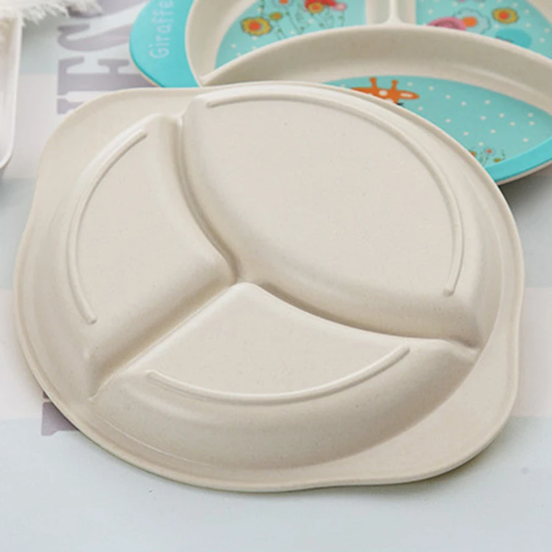 

Bamboo Fiber Baby Cartoon Eating Tableware Kids Dinner Plate Toddler Feeding Dishes Children Training Bowl Spoon Fork 5Pcs/Set