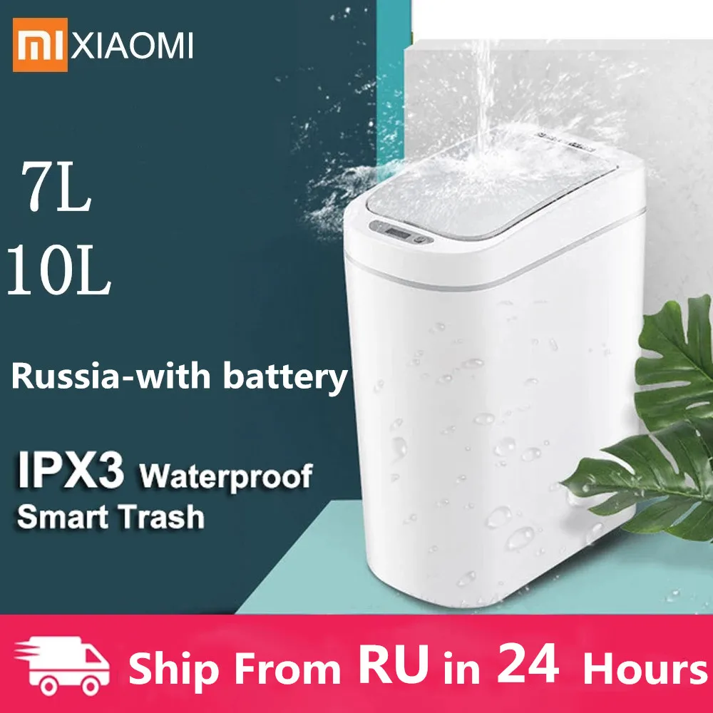 

Умная мусорная корзина Xiaomi NINESTARS в наличии года, датчик движения, автоматическое уплотнение, светодиодная Индукционная крышка, объем 7 л, 10 л,...