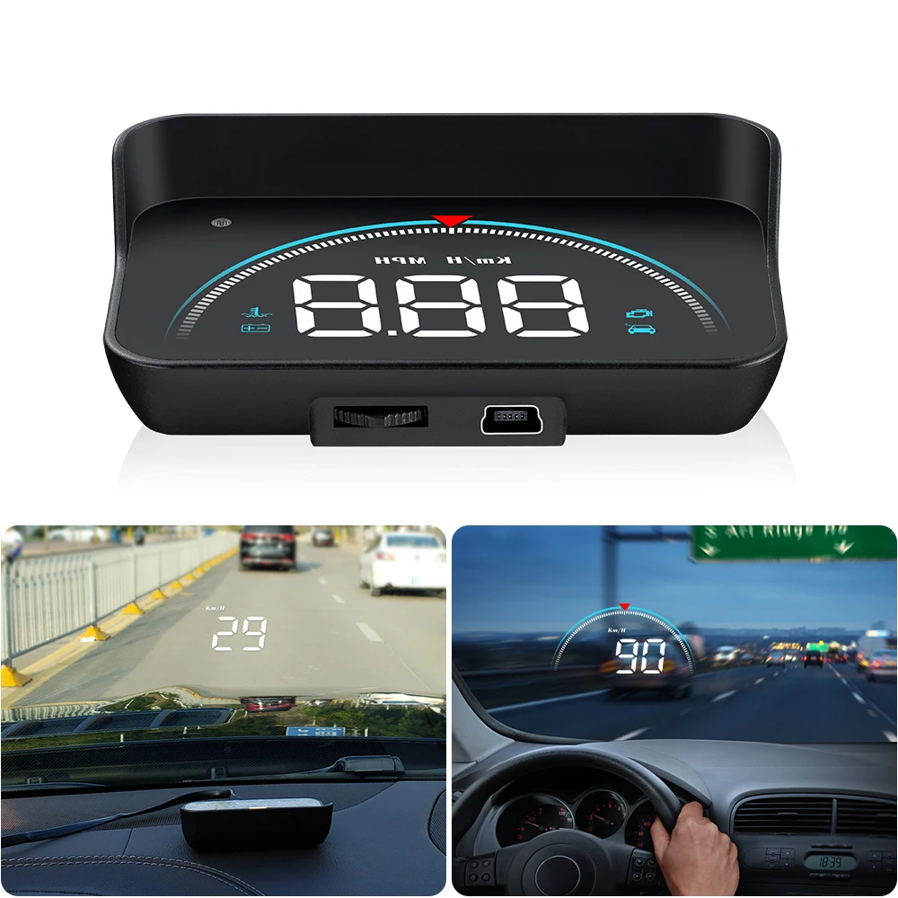 

WiiYii M8 HUD Head Up Display Car OBD2 OBD Overspeed Warning System Speedometer Projector Windshield Auto Electronic Alarm