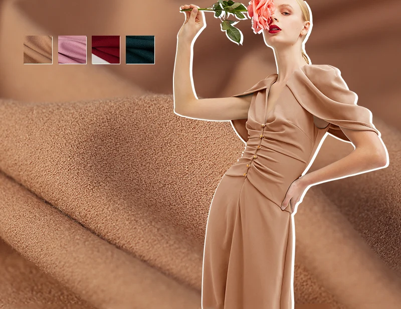 145cm spring new style texture vertical weight wool crepe fabric Magic Goddess micro-elastic dress fabric