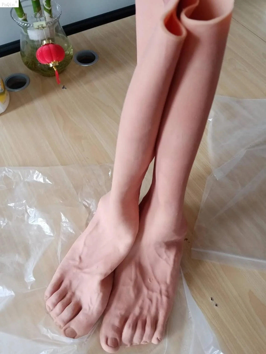

Одна пара силиконовых накладок на ногу 40 см специально для U искусственных накладок на ногу, Реалистичная кожаная накладка на ногу из силико...