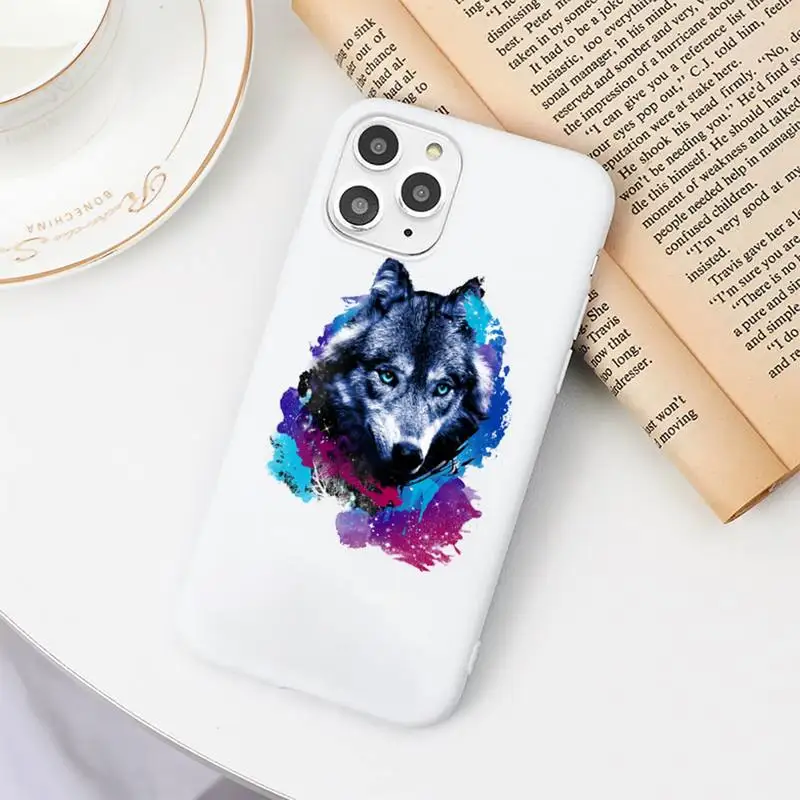 

Horror Animal wolf Face Phone Case Candy Color for iPhone 6 7 8 11 12 s mini pro X XS XR MAX Plus