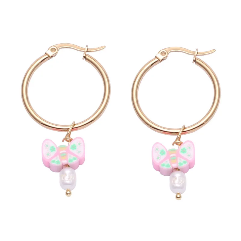 

Vintage Pearl Earrings For Women Color Soft Ceramics Pendant of Earrings Bohemia Butterfly Dangle Drop Earrings 2021 Jewelry