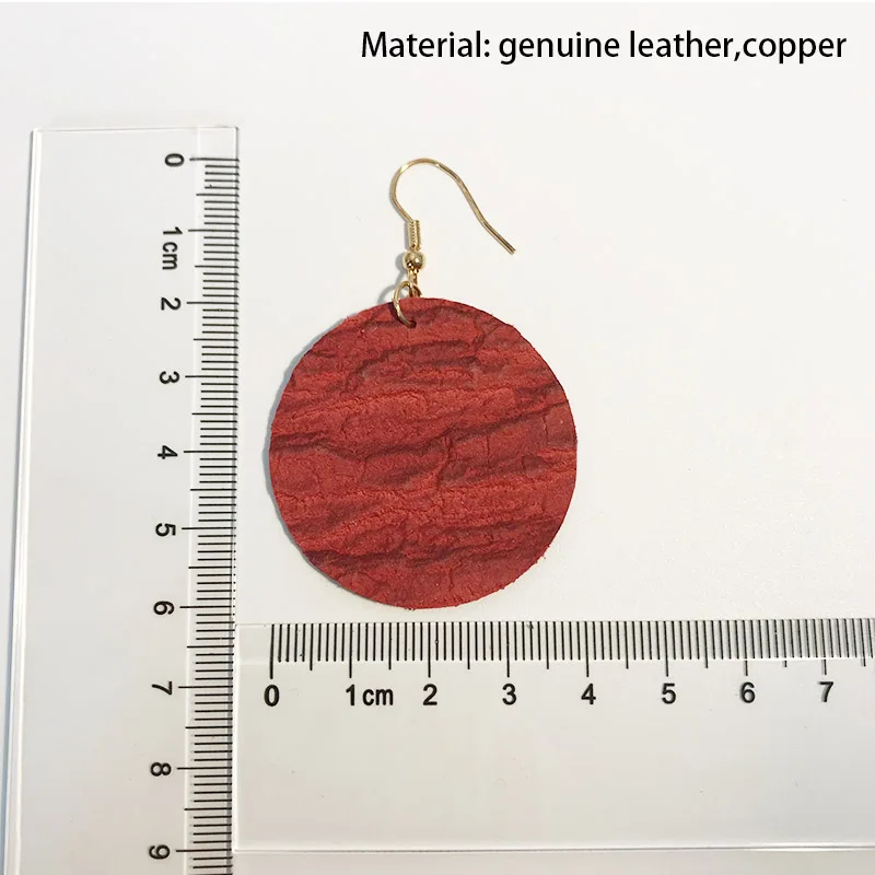 Cpop новые винтажные круглые серьги из натуральной кожи для женщин однотонные