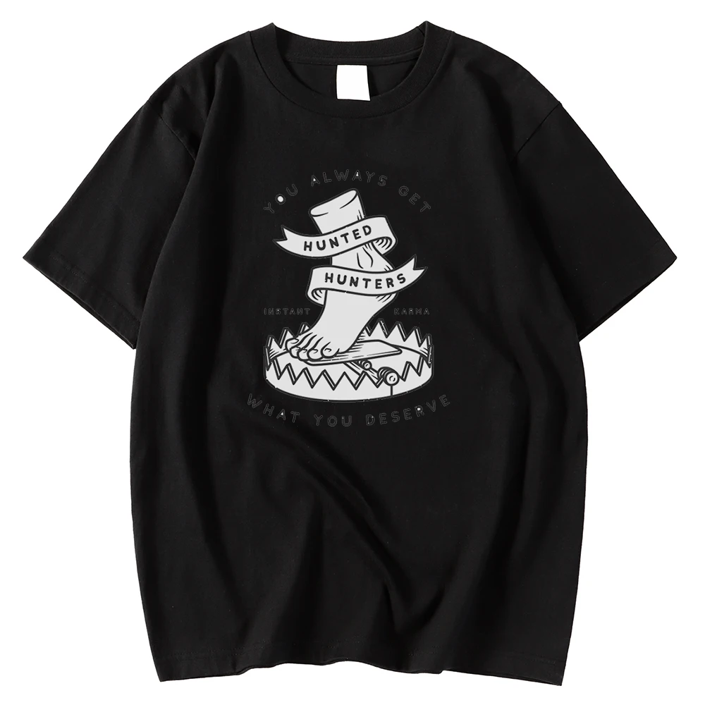 

Casual Vintage Mens T Shirts Regular Sleeve Tees Shirts You Always Get What You Deserve Print Clothes Spring Summer Tshirt Men's