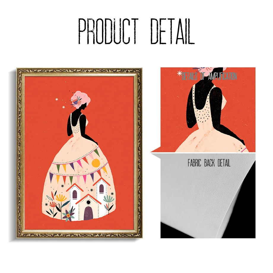 

Abstract Fashion Girl Vintage Poster Nordic Posters And Prints Wall Art Canvas Painting Wall Pictures For Living Room Home Decor