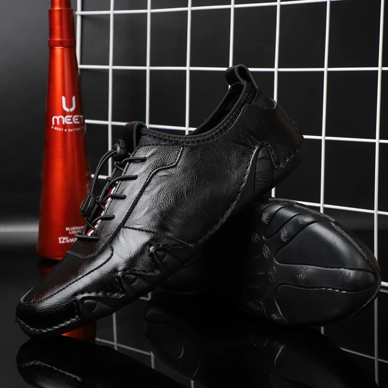 

Men's Genuine Leather casual shoes luxury outdoor sneakers lace-up comfortable new style octopus men's peas shoes driving shoes