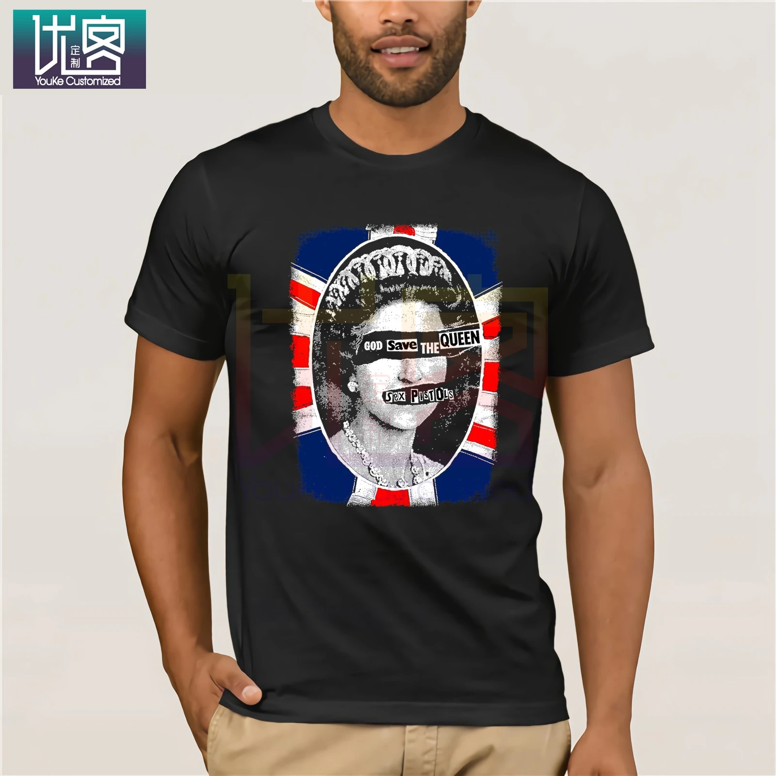 Футболка с принтом Sex Pistols God Save The queen популярная футболка футболки круглым