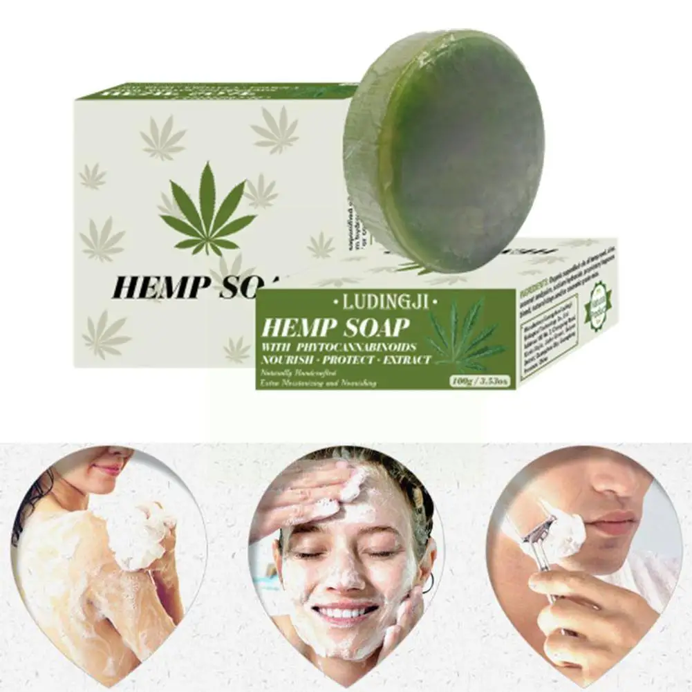 

100 г пеньковое мыло Высокой Чистоты Экстракт из семян конопли боль сухость кожа увлажнение и Отбеливание анти-воспаление и облегчение K3D2
