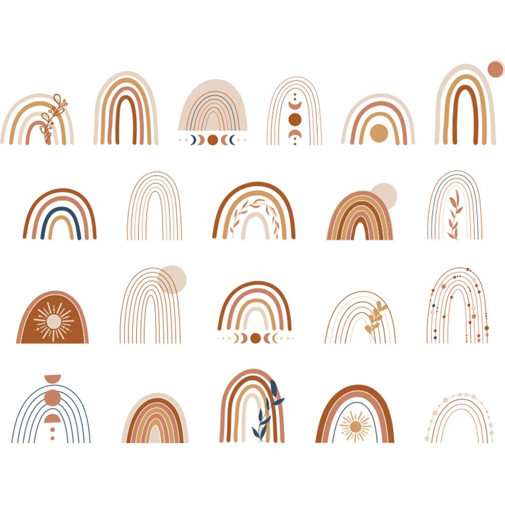 

Nordic Style Simplicity Cloud Wallpaper Stickers Rainbow Free Combination Stickers Children's Room Home Decoration Wall Stickers