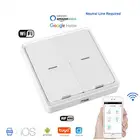 Умная электрическая Сенсорная панель переключателя, сенсорный выключатель, настенный светильник, настенная сенсорная панель управления Tuya ZigBee, 4-сторонняя панель с Wi-Fi