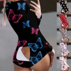 # Сексуальная пижама Женская на пуговицах с принтом бабочки функциональная на пуговицах с клапаном комбинезон для взрослых Пижама комбинезон