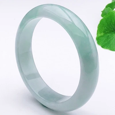 

Zheru Jewelry Natural Burmese Jadeite 54mm-64mm Light Color Bracelet Elegant Princess Jewelry Best Gift for Mom and Girlfriend