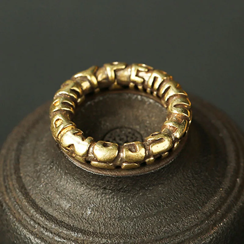 Retro Brass Letter Key Chain Ring Closed Copper Round Rings DIY Keychain Handmade Accessories Jewelry Men Car Keyring Hangings | Украшения