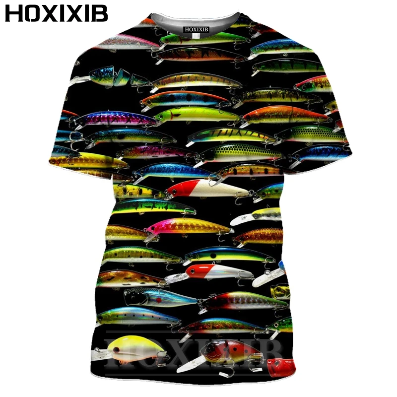 Футболка HOXIXIB с изображением речной рыбалки и буя мужская женская футболка для