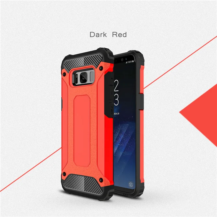 Роскошный прочный армированный чехол для телефона samsung Galaxy S10 S8 S9 Plus S10e S5 S6 S7 Edge Гибридный ПК Противоударный защитный чехол - Цвет: Red