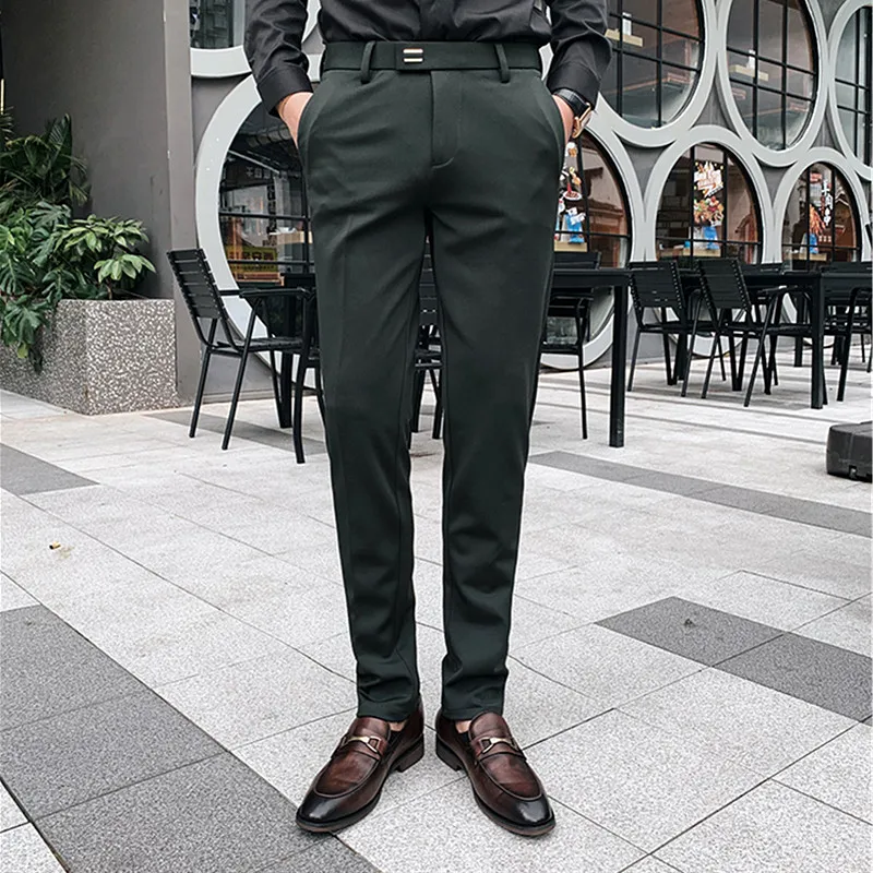 Брюки мужские классические зеленые модные брендовые штаны темно синие хаки