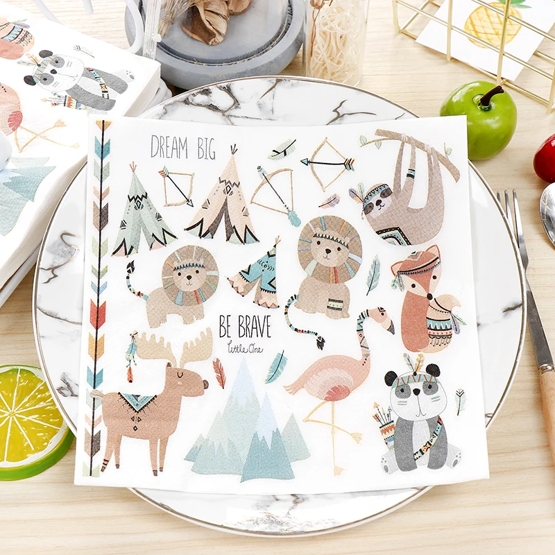 20 штук щенка собаки кота совы мягкое гигиеничное салфетка для декупажа бумага 100%