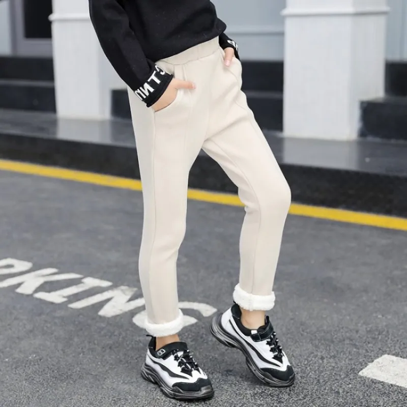 HziriP/2020 г. весенне зимние штаны для девочек повседневные Бархатные Теплые