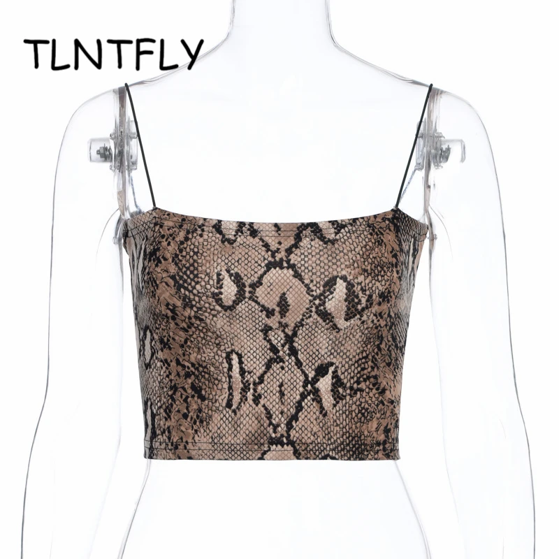 

Women's Corset Camisole Summer Tops 2021 Hot Sale Snake Print Suspenders Tube Top Sexy Slim Fit Goblincore Aesthetic Clothing