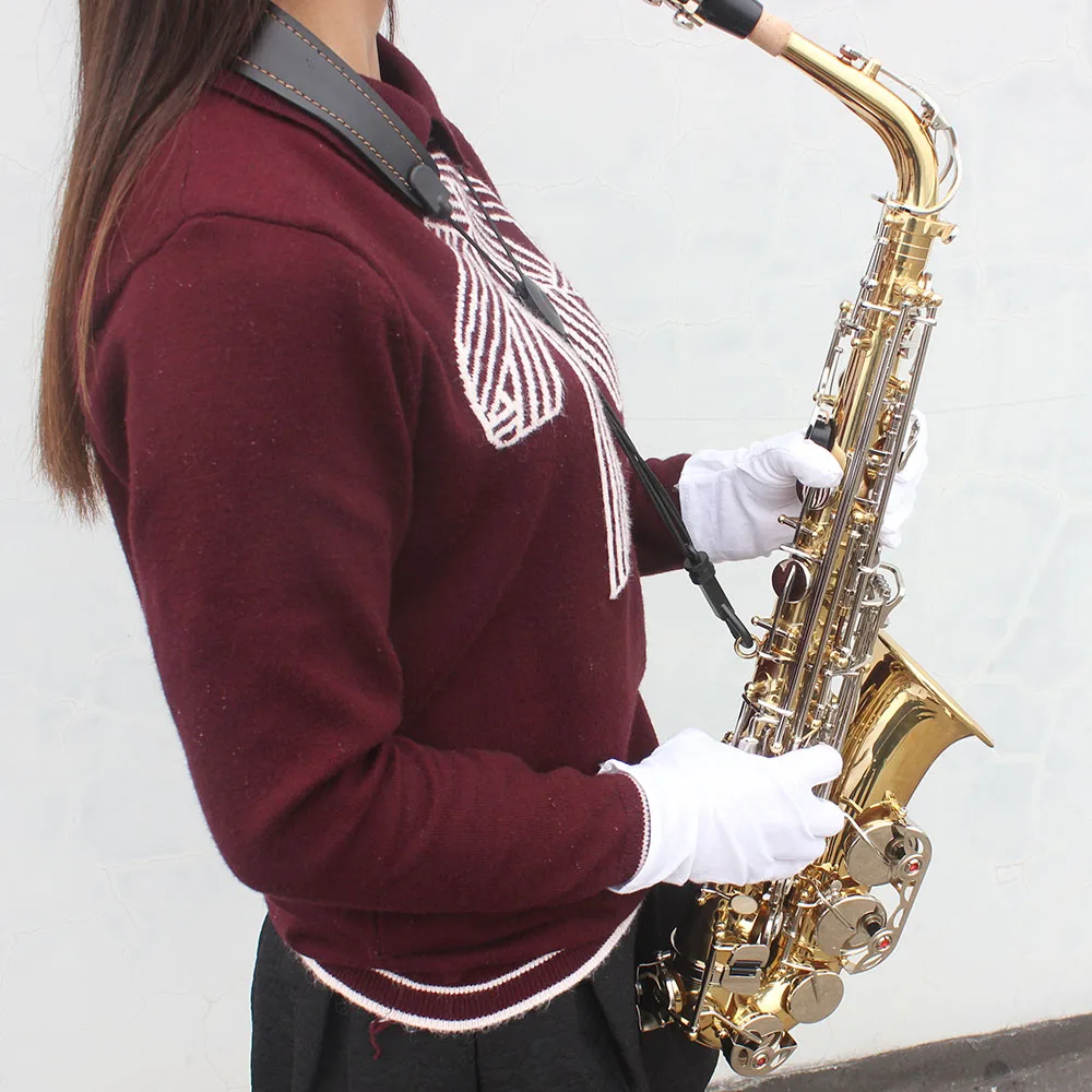 Альт саксофон альт глянцевая латунь с гравировкой Eb E плоского природного белый