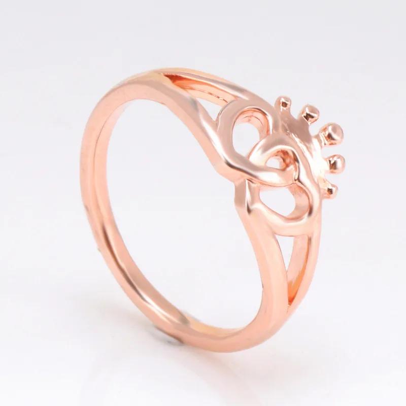 

925 Sterling Silver pan Ring Rose Gold My Pincess Tiara Ring For Women Wedding Anniversary Party Gift Fashion Jewelry