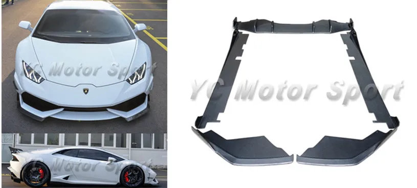 Боди-комплекты из углеродного волокна в базопосылка ле, 5 шт., подходит для 2014-2016 Huracan LP610 DM Передняя боковая юбка, задний диффузор