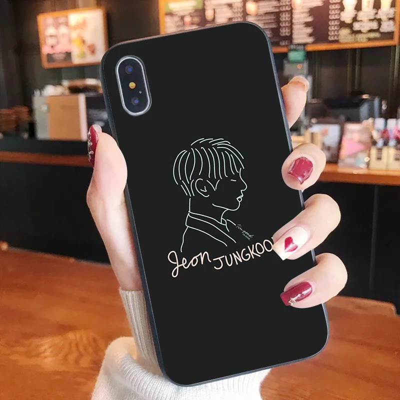 

Boys Jungkook Soft Silicone TPU Phone Cover for iPhone X XS MAX 6 6S 7 7plus 8 8Plus 5 5S XR