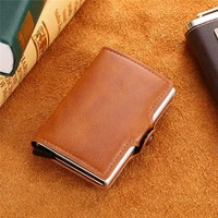 2021 coin pu leather card holder safety multifunctional card case short card wallet for men and women rfid blocking money bag