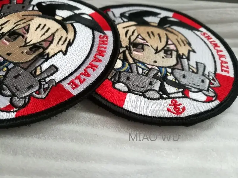 Аниме Kantai коллекция SHIMAKAZE патчи ткань вышивка эмблема сумка аппликация