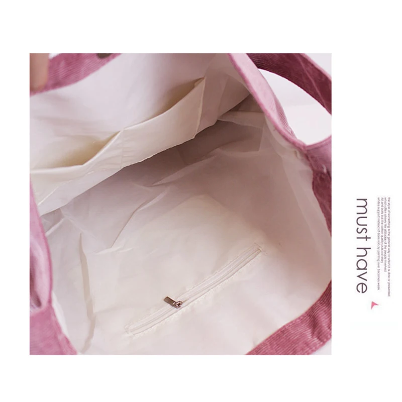 

Retro simple single shoulder corduroy single shoulder canvas bag and fashion shopping leisure handbag