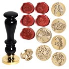 Лидер продаж, восковая печать, 1 шт., печать, восковая печать, серия благословений для свадьбы, латунные головки, деревянная ручка, печать для приглашений, открыток, декора