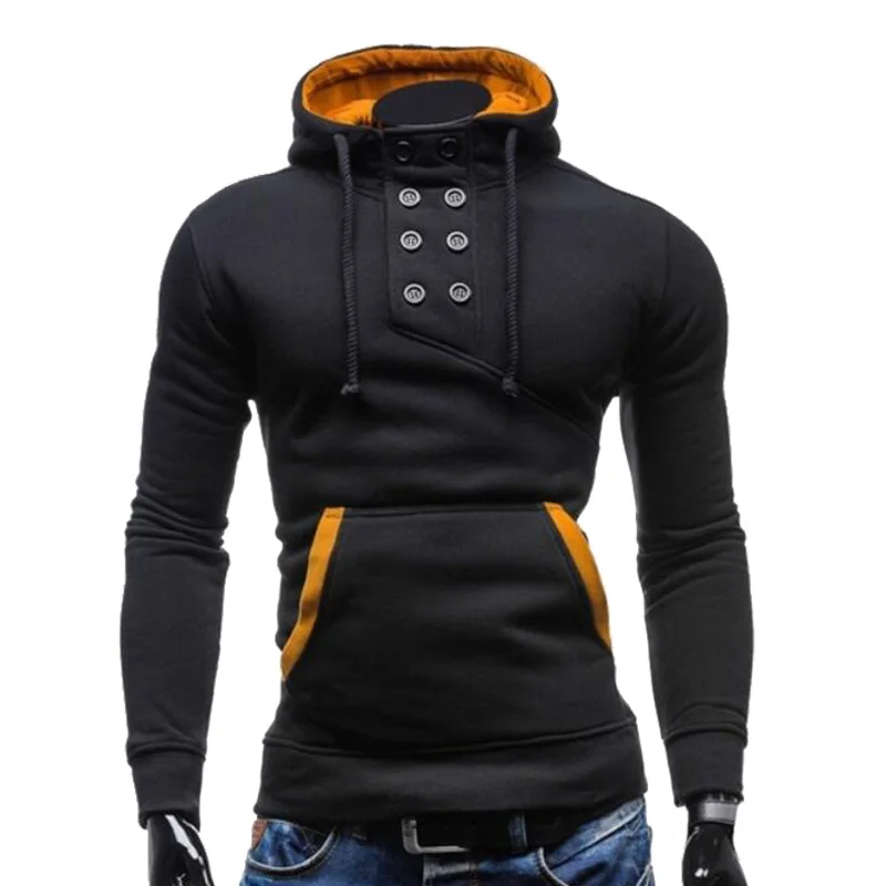 

Autumn New Men Hoodies Sweatshirts Casual Solid Long Sleeve Hoodie Men Slim Fit Pullovers Sweatshirt Plus Size Hoody Streetwear