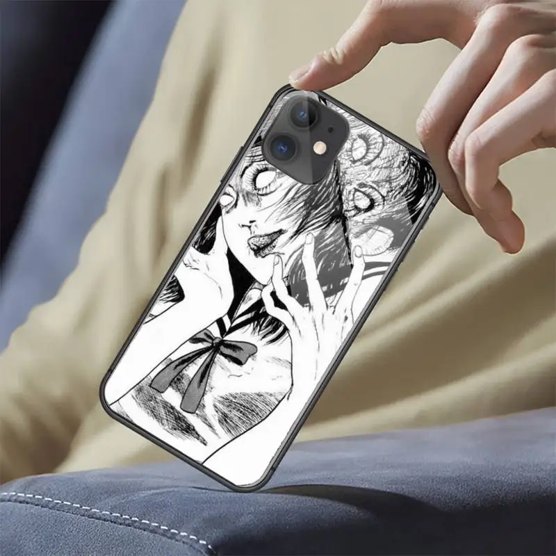 

Japanese horror comic Tomie Phone Case Tempered glass For iphone 5C 6 6S 7 8 plus X XS XR 11 PRO MAX Anti-fall protective