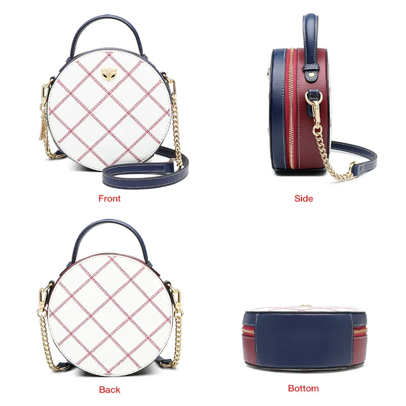 Foxer Female Stylish Cellphone Bag Women Evening Split Leather Circular Crossbody Bags Fashion Round Girl's MIni Totes | Багаж и сумки