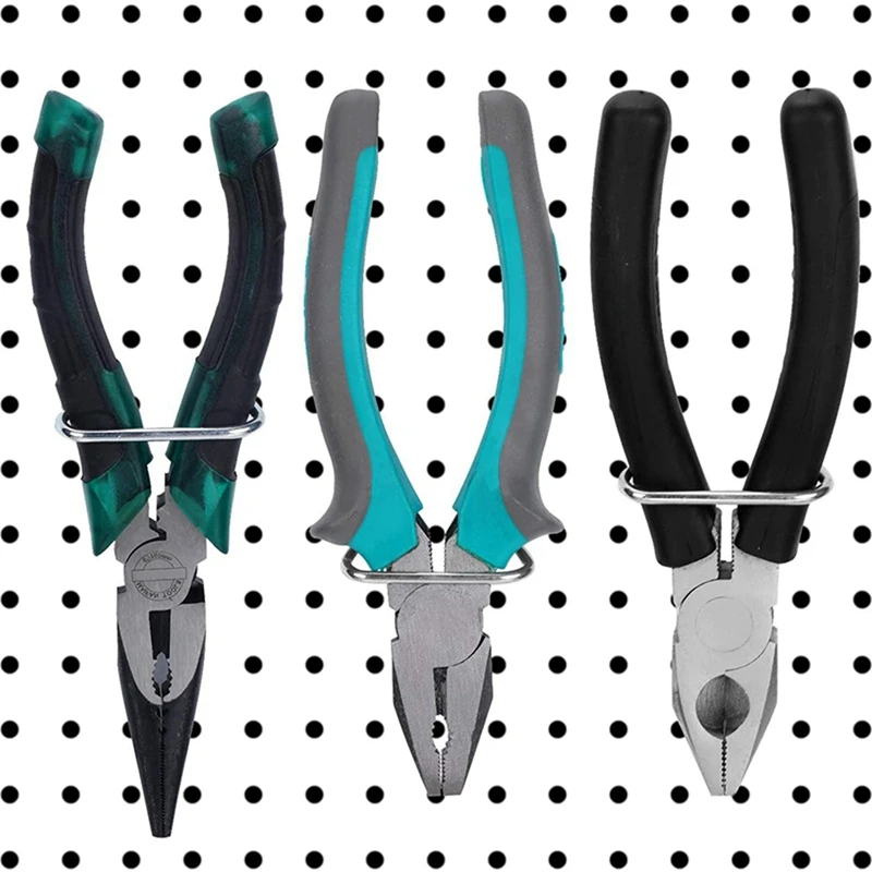 

Promotion! 30Pcs Pegboard Plier Holders, Double Loop Pegboard Hooks with 6Pcs Pegboard Bin Hooks Pegboard Rings Pegboard Hooks