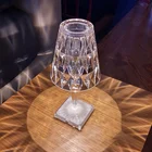 Nordic kartell бриллиантовой отделкой лампы Спальня Бар Ресторан зарядка Led акриловая Настольная лампа Ночной светильник s прикроватный светильник настенные светильники