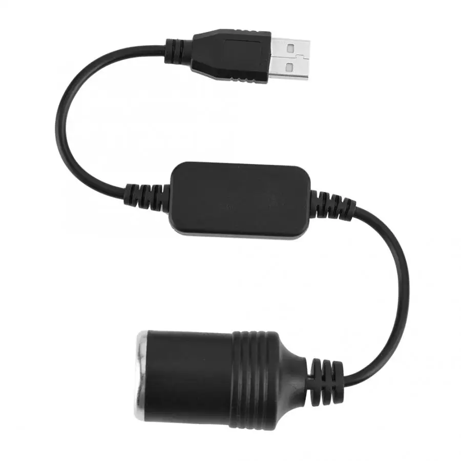 

PVC 5V 2A USB A Male to 12V Car Cigarette Lighter Socket Female Converter Adapters Black