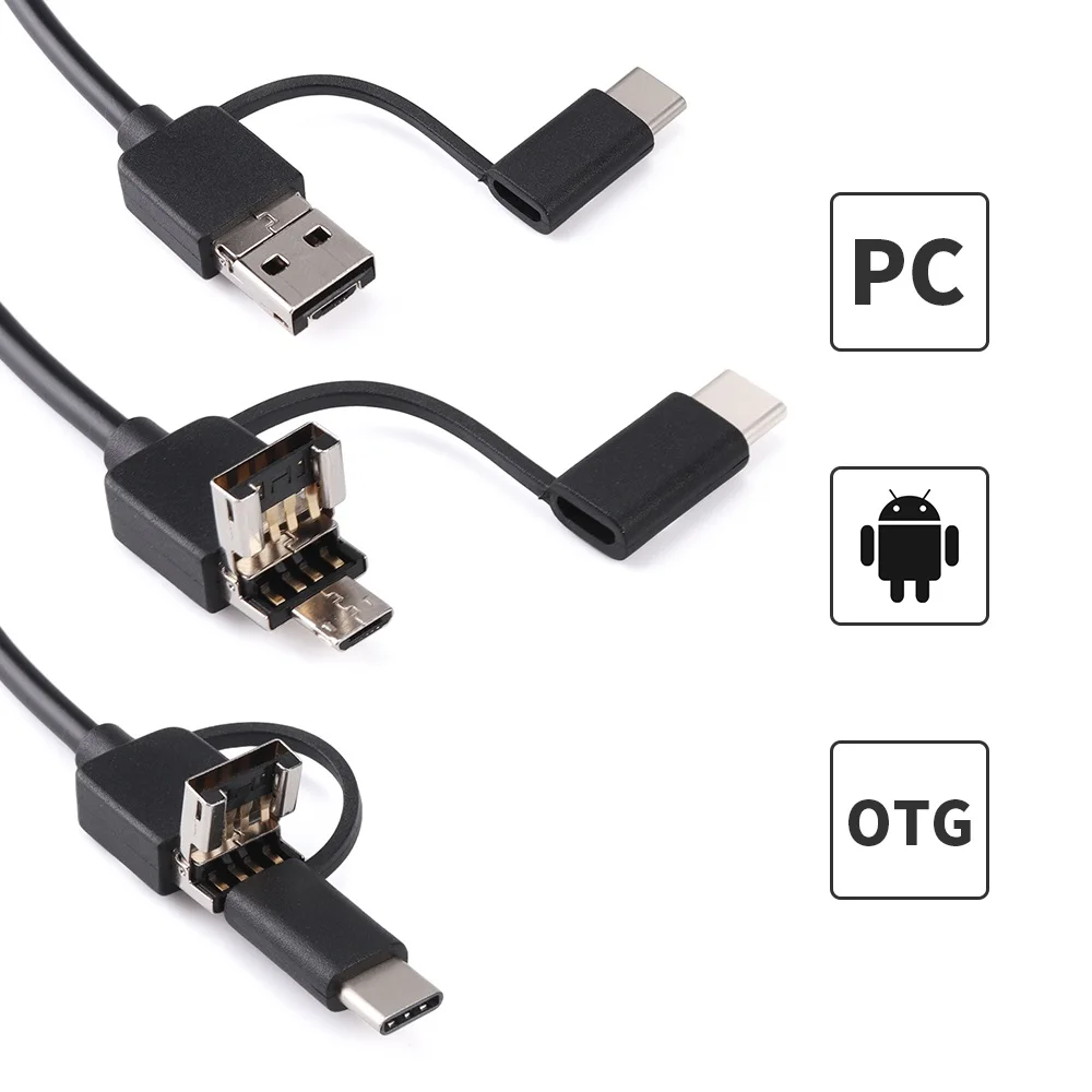 Эндоскоп для очистки ушей 3 в 1 USB HD визуальная Ушная ложка 5 мм мини камера Android PC