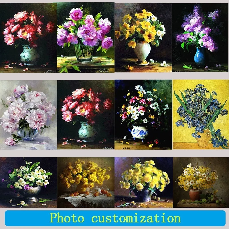 

5D DIY Full Square Diamond Painting flowers and Vase Diamond Embroidery Cross Stitch Kit Handmade Gift Home Wall Decoration